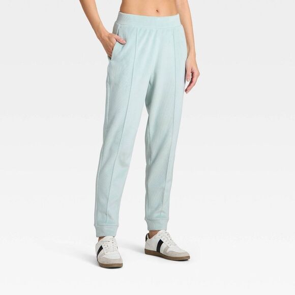All In Motion Other - Women's Velour Ribbed Jogger Sweatpants - All In Motion Light Blue M